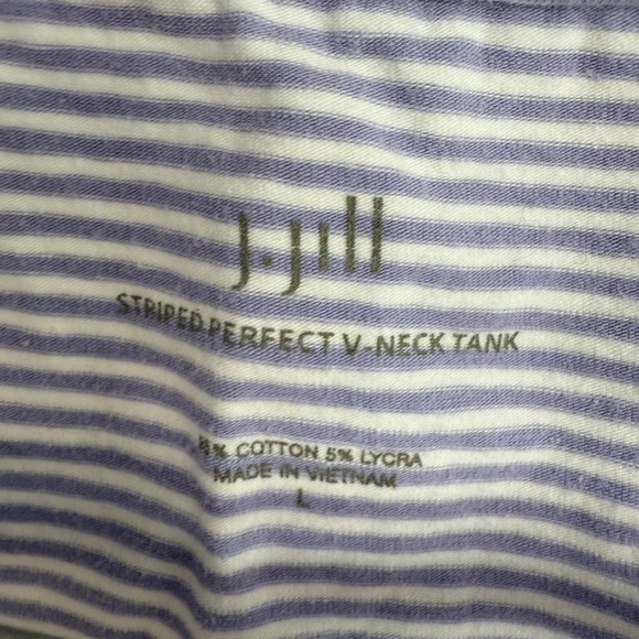 J. Jill Purple Striped Tank Top Size Large - Picture 3 of 4